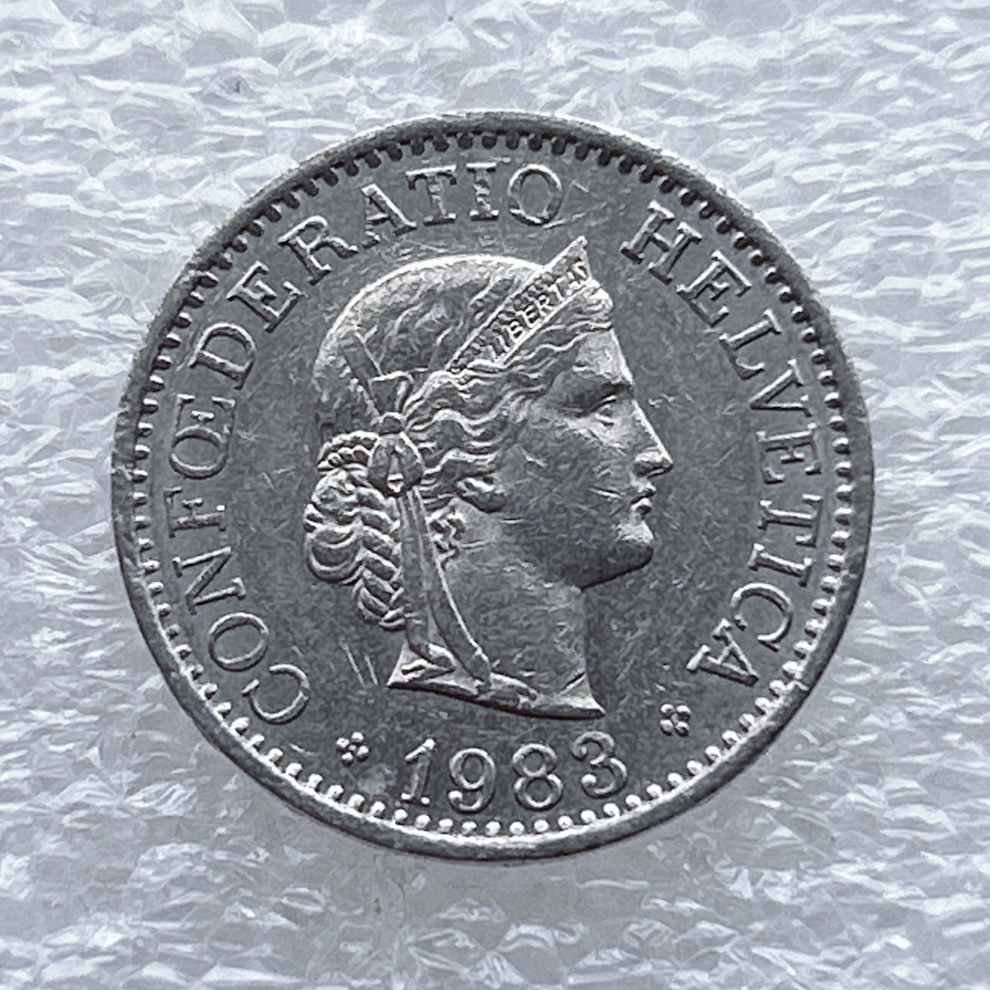 全场一元起拍 世界钱币散币场 第八期 1983年瑞士10分女神头像