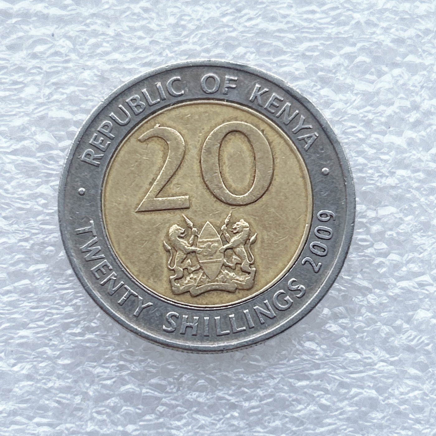 全场一元起拍 世界钱币散币场 第八期 肯尼亚2009年20先令双色币