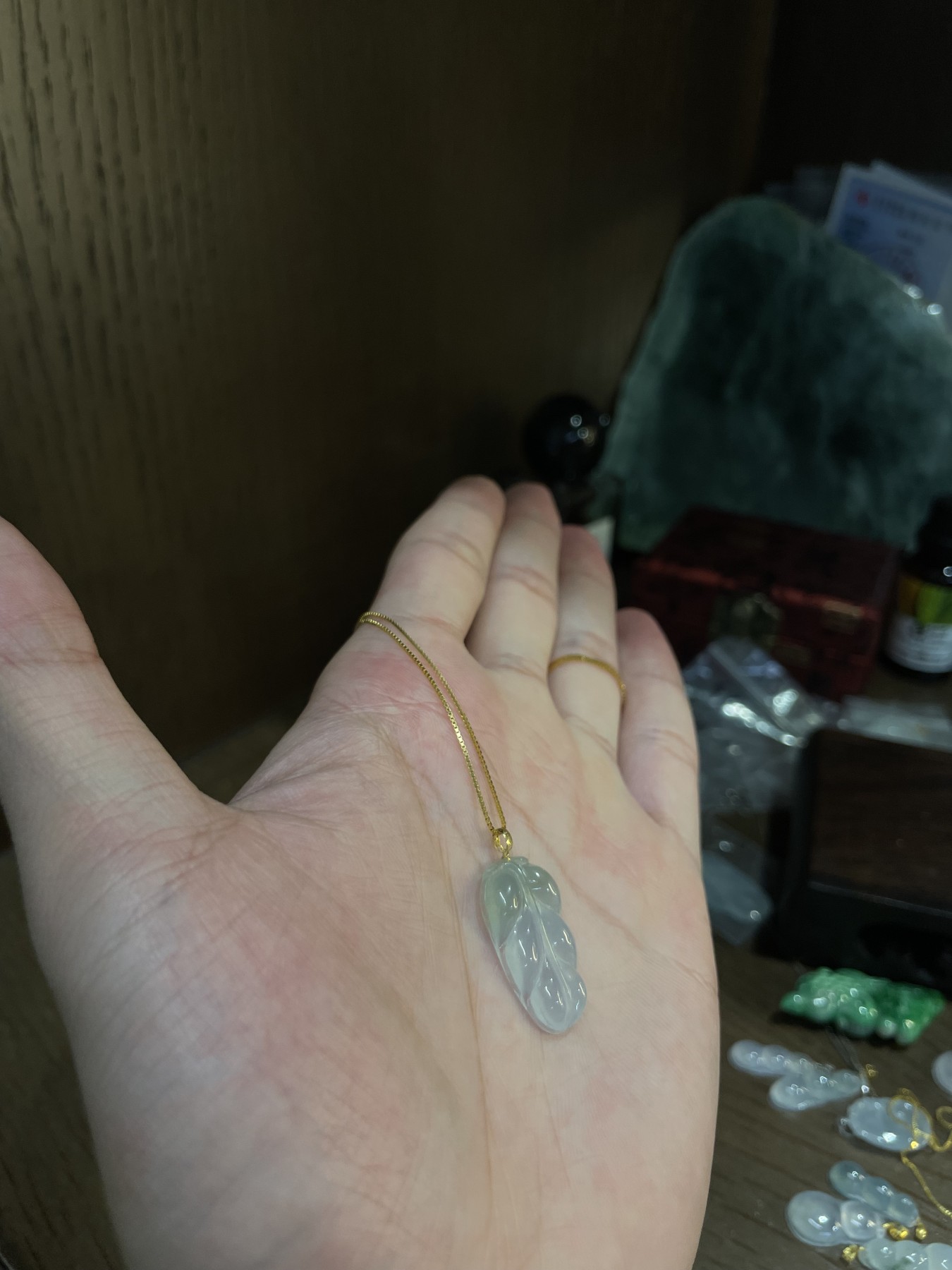 天然翡翠冰叶子