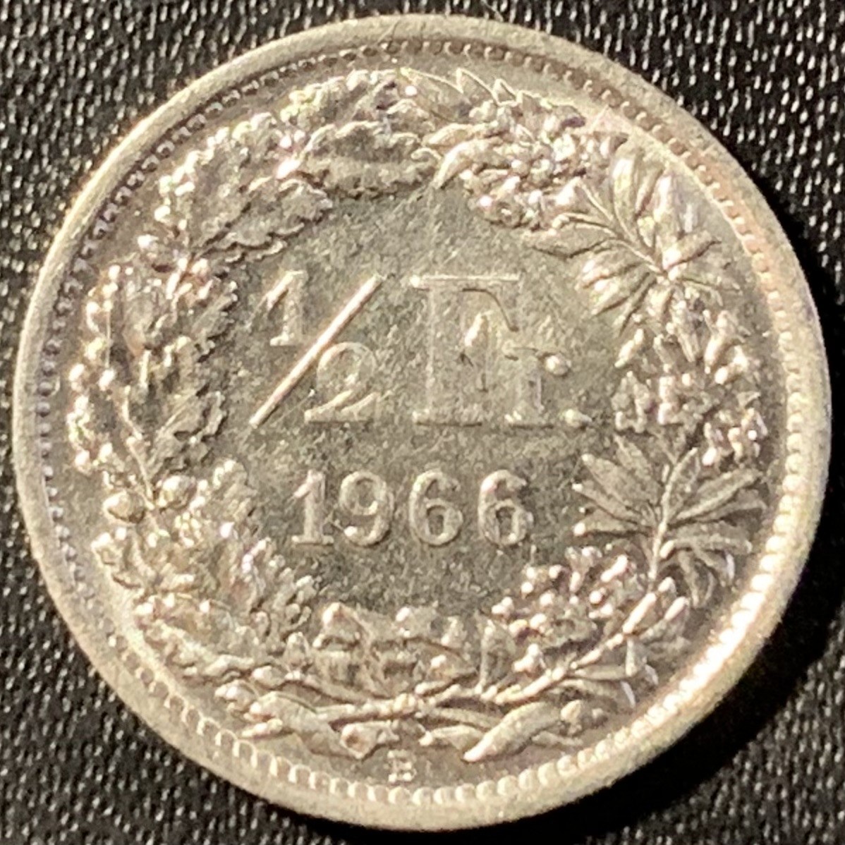 紫瑗钱币——第291期拍卖 瑞士 1966年 赫尔维蒂亚 1/2法郎 2.5克 0.835银 UNC