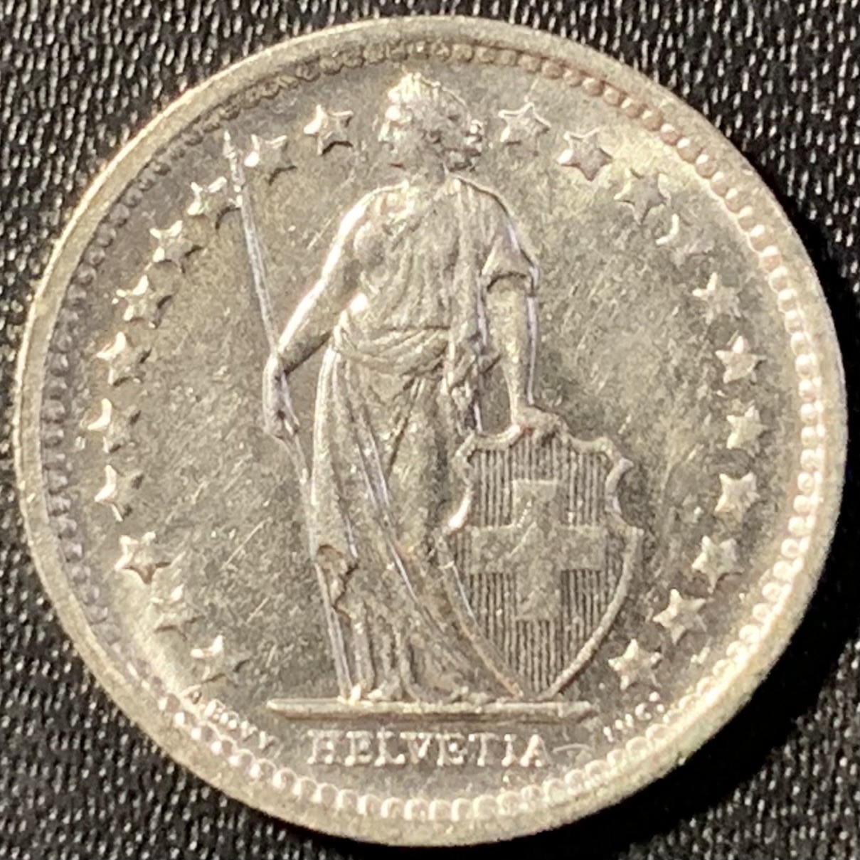 紫瑗钱币——第291期拍卖 瑞士 1966年 赫尔维蒂亚 1/2法郎 2.5克 0.835银 UNC