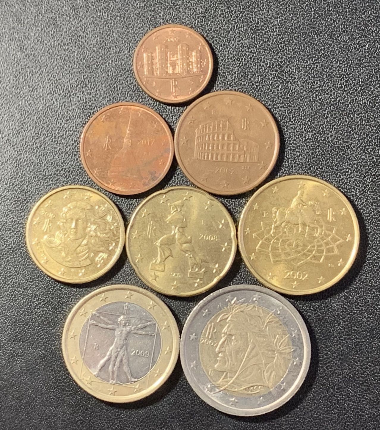 紫瑗钱币——第291期拍卖 意大利 第一版 欧元 1欧分—2欧元 7枚套 全