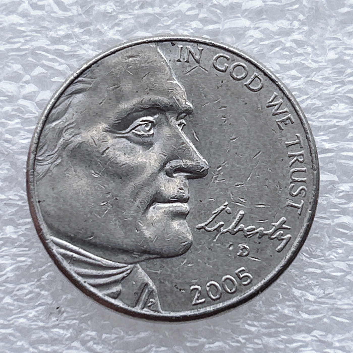 全场一元起拍 世界钱币散币场 第八期 2005年美国牦牛杰费逊克拉克远征200年5分D版纪念币