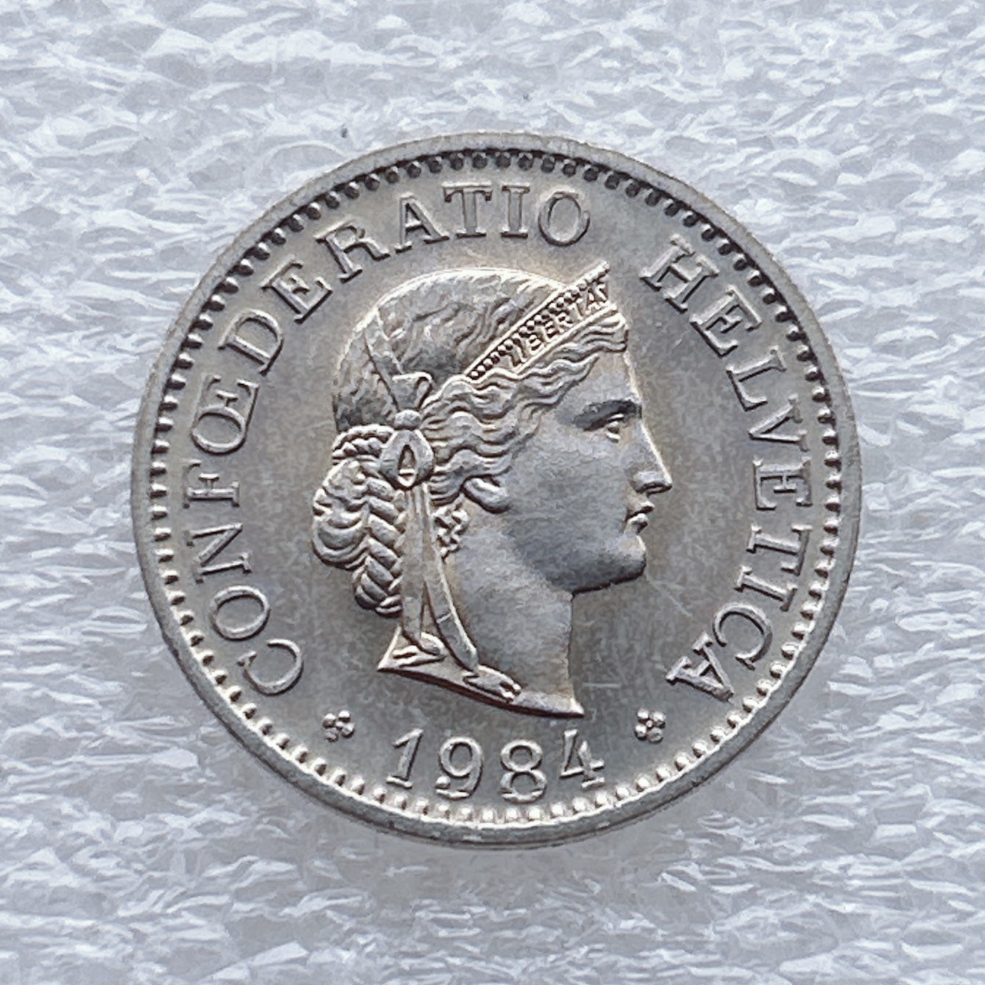 全场一元起拍 世界钱币散币场 第八期 1984年瑞士10分女神头像