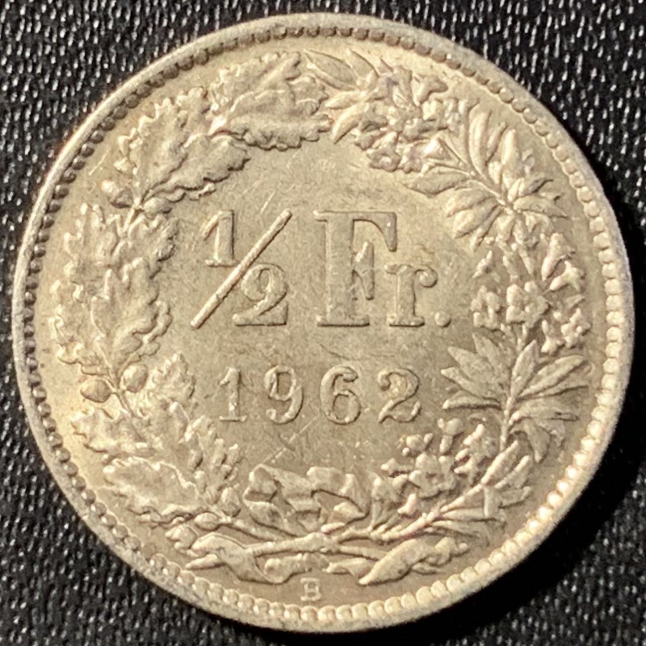 紫瑗钱币——第291期拍卖 瑞士 1962年 赫尔维蒂亚 1/2法郎 2.5克 0.835银 UNC