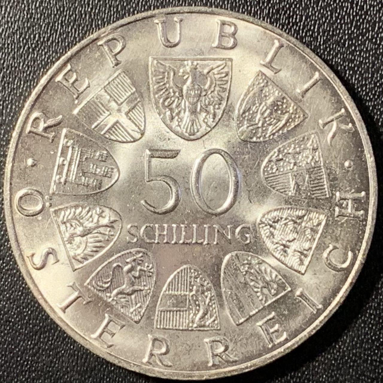 紫瑗钱币——第291期拍卖 奥地利 1969年 马克西米安诞辰450周年 50先令 20克 0.9银 UNC