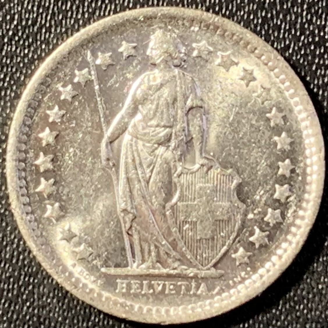 紫瑗钱币——第291期拍卖 瑞士 1967年 赫尔维蒂亚 1/2法郎 2.5克 0.835银 UNC