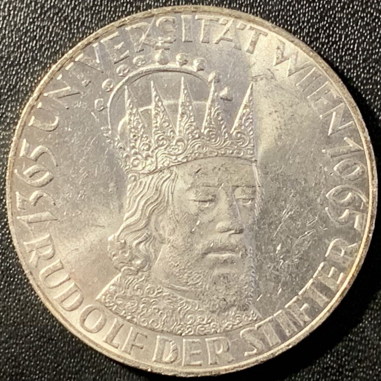 紫瑗钱币——第291期拍卖 奥地利 1965年 维也纳大学600周年 50先令 20克 0.9银 UNC