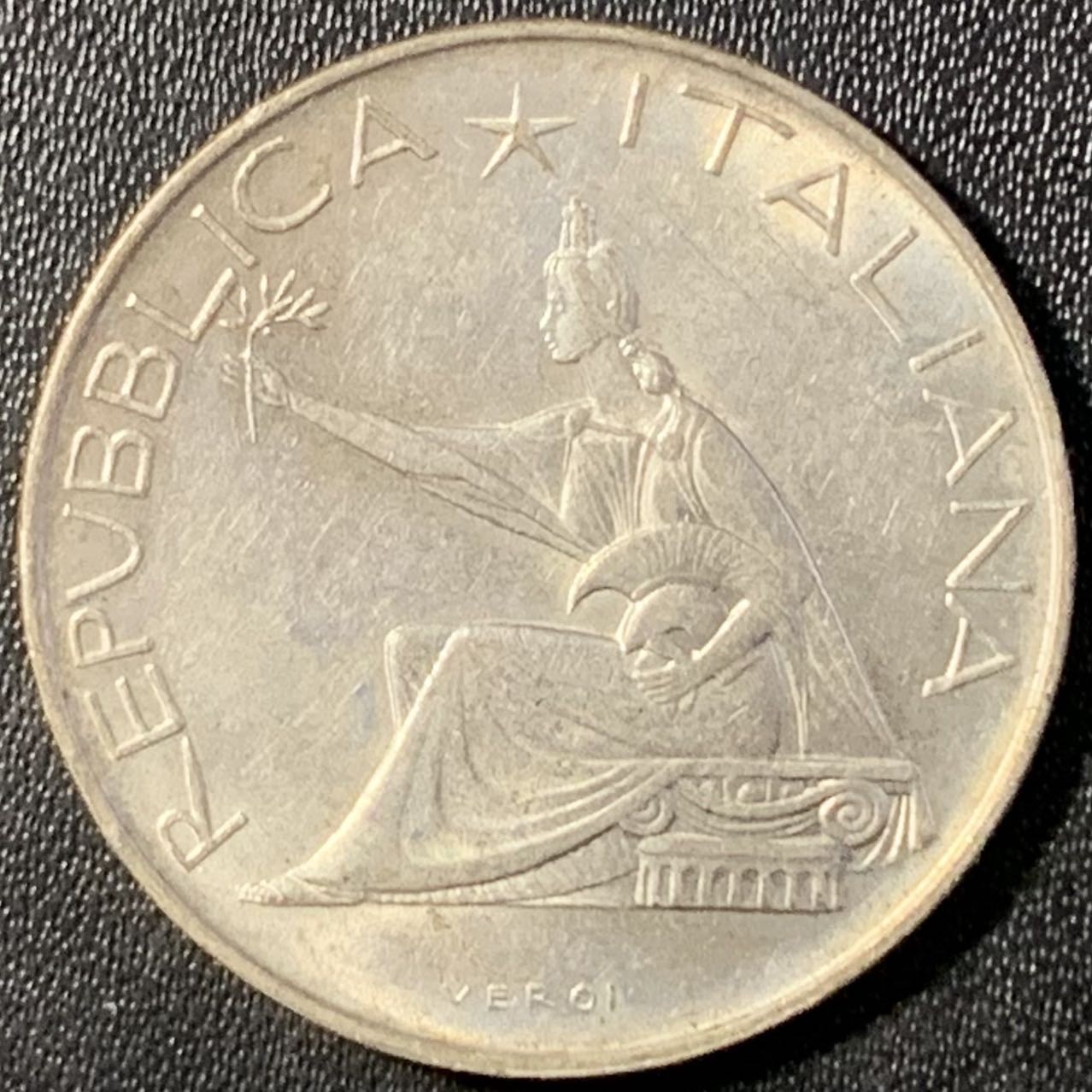 紫瑗钱币——第291期拍卖 意大利 1961年 马车 500里拉 11克 0.835银