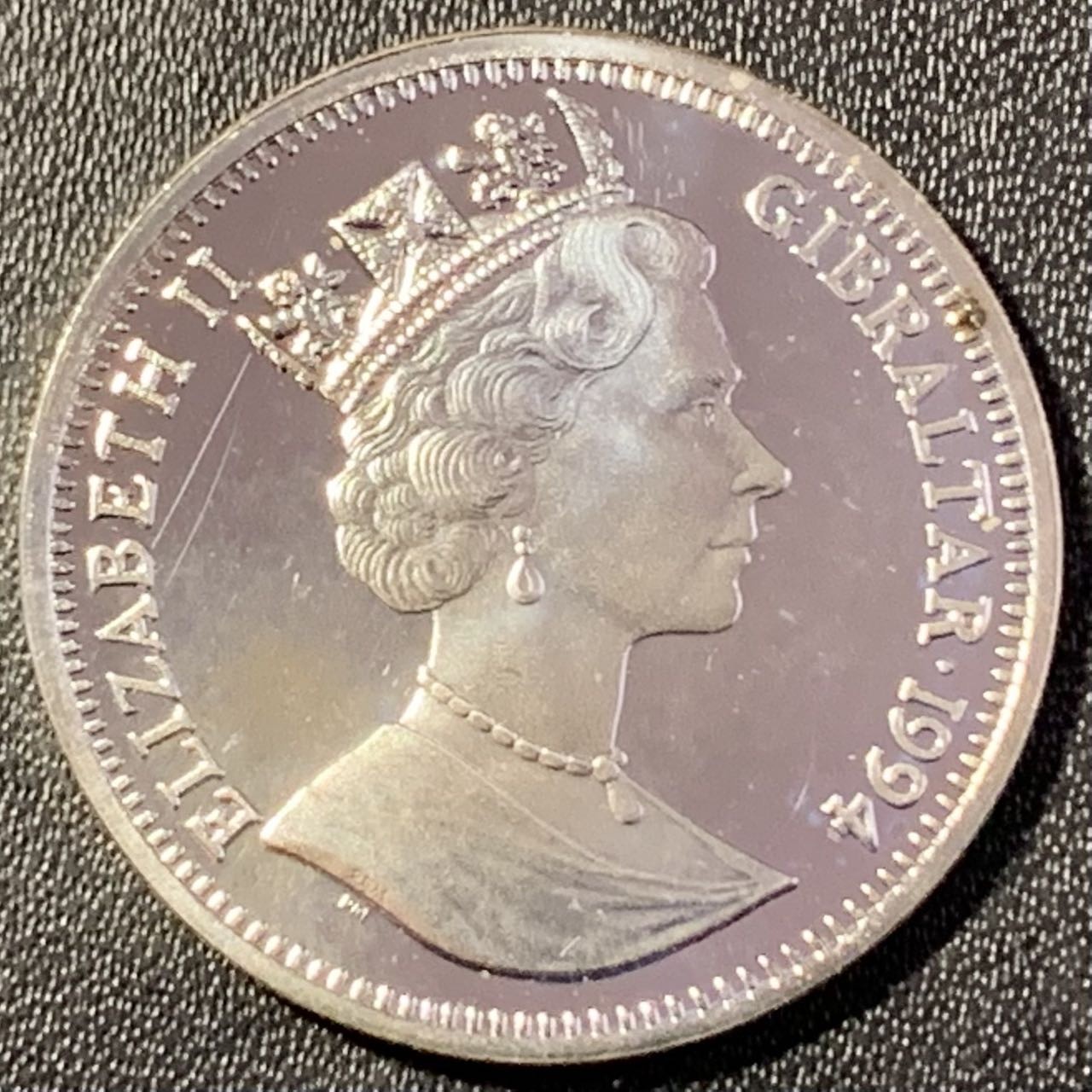 紫瑗钱币——第291期拍卖 直布罗陀 1994年 勃兰登堡门 14埃居 10克 0.925银 精制