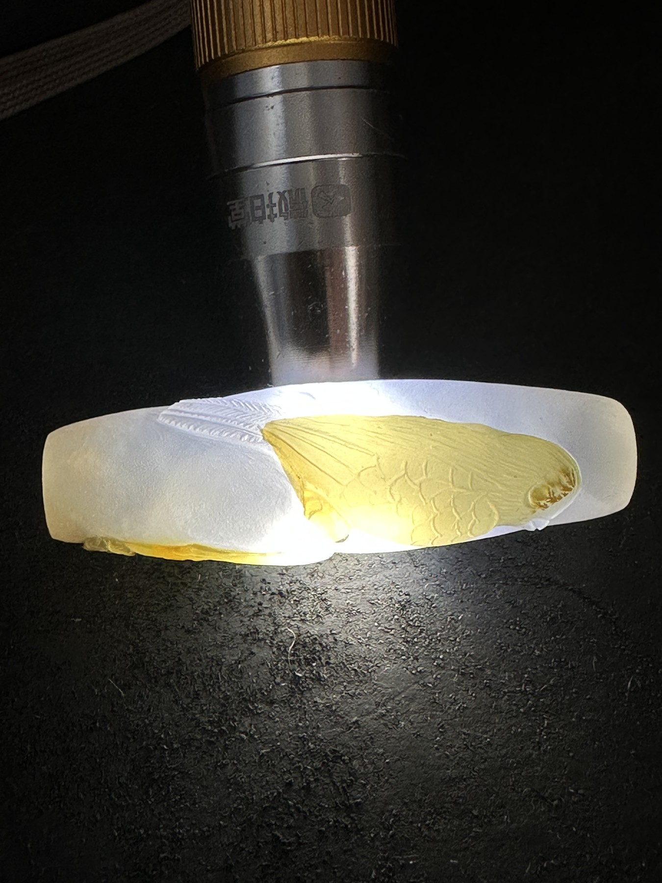 精美高玉化海洋玉髓手工俏色巧雕喜上眉梢大桶珠一个！