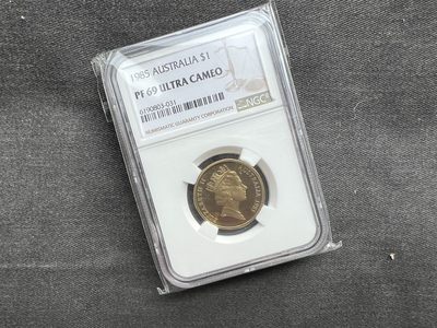 【币观天下】第229期钱币拍卖 - 克劳斯获奖币 澳大利亚 1985 精制袋鼠 ngc69