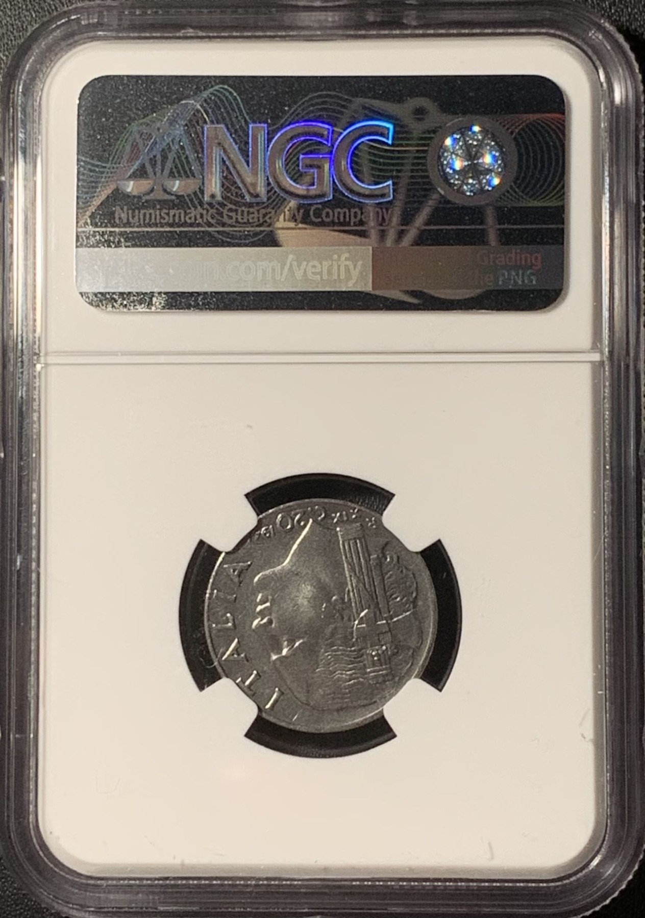 紫瑗钱币——第291期拍卖 【第一名】意大利 1941年 伊曼纽尔三世 20分 镍币 NGC MS66