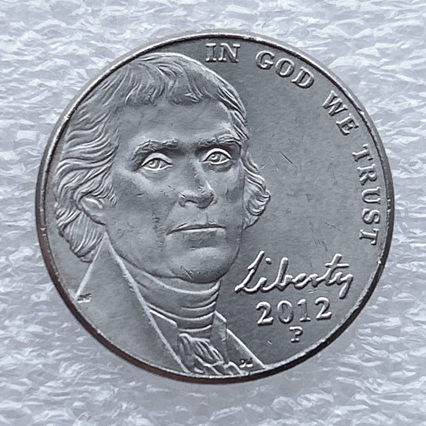 全场一元起拍 世界钱币散币场 第九期 2012年 美国5美分 总统杰斐逊纪念币