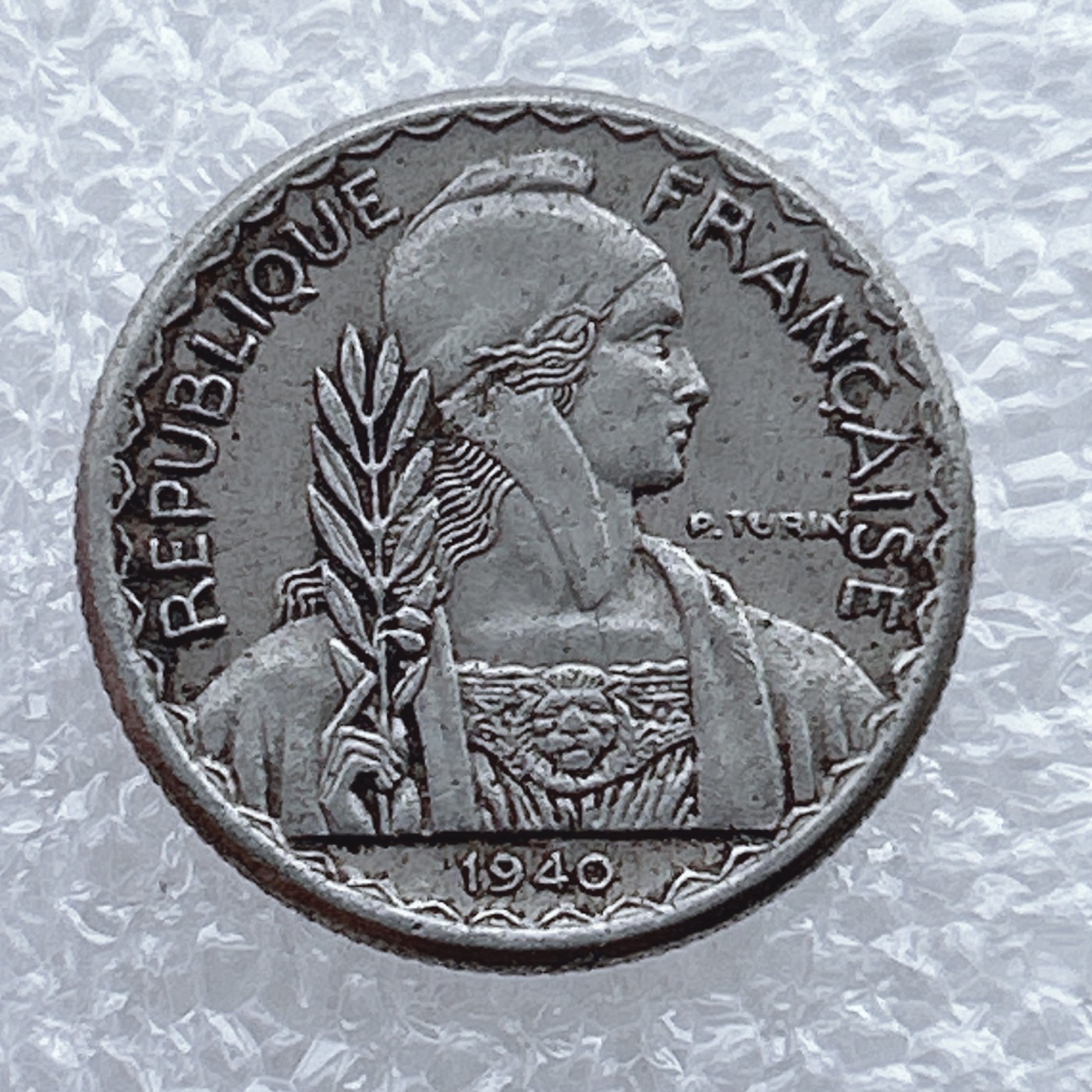 全场一元起拍 世界钱币散币场 第九期 法属印度支那1940年10分镍币.丰收女神