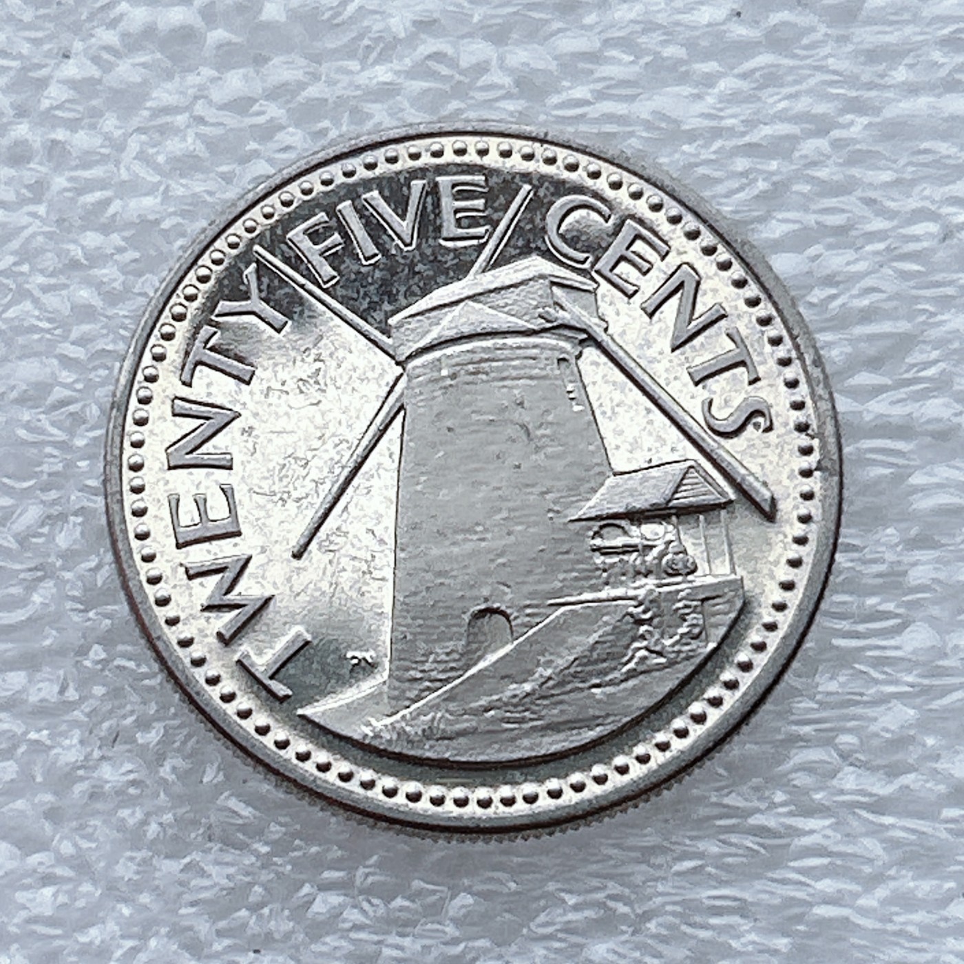 全场一元起拍 世界钱币散币场 第九期 1973年巴巴多斯25分 风车白鹈鹕海豚