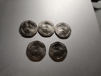 【专场20130720】欧亚大观第VI期——亚太地区钞/币专场 - 【拍品004】直布罗陀2020年20便士UNC批量五枚，白铜制