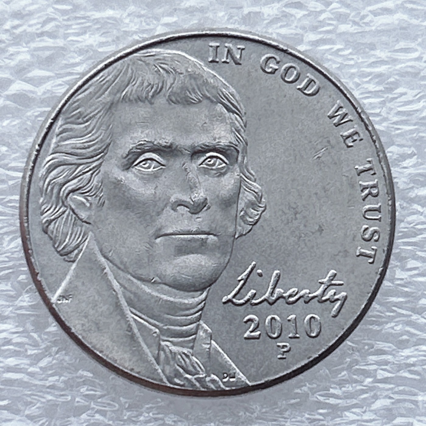 全场一元起拍 世界钱币散币场 第九期 2010年 美国5美分 总统杰斐逊纪念币