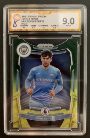 篮球卡足球卡帕尼尼TOPPS无佣金纯拍卖拍多少都发货！！！ JOHN STONES MULTICOLOR WAVE PRIZM PANINI 多色波折