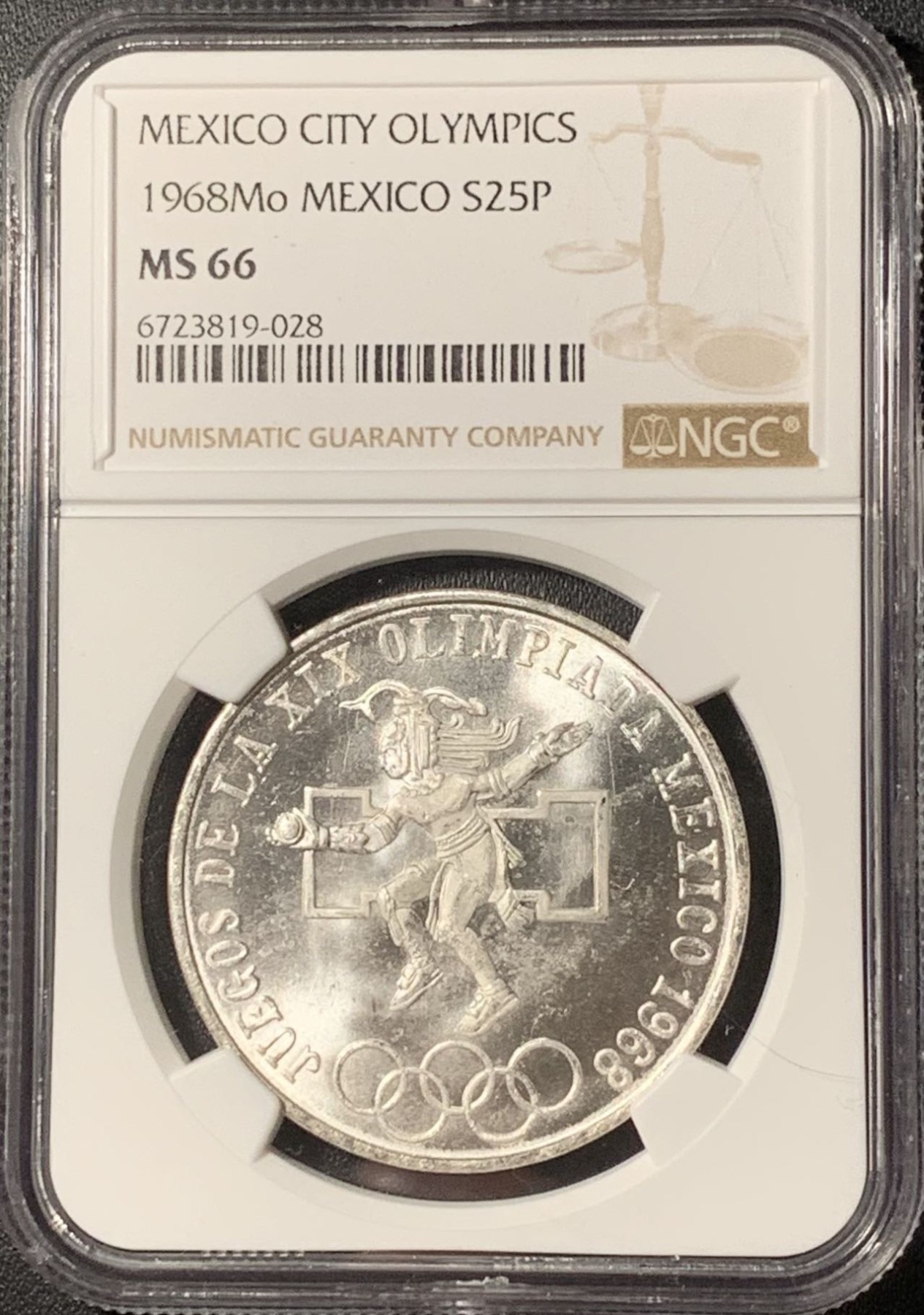 紫瑗钱币——第291期拍卖 墨西哥 1968年 墨西哥城奥运会 25比索 银币 NGC MS66
