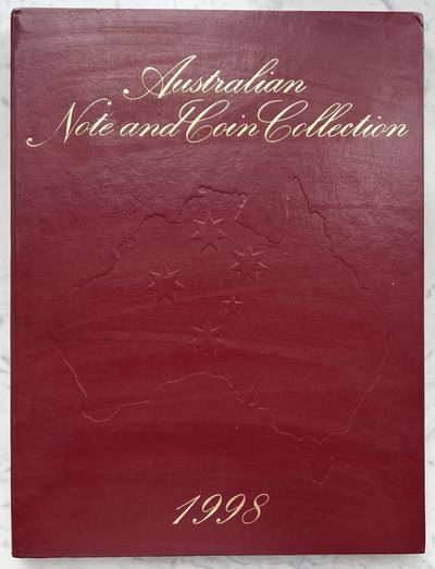 2023第31场（总第130期）：外国纸钞专场 - 澳大利亚1998年“塑料钞发行完毕”ZZ98全同号册装UNC（第621号、含全套硬币）