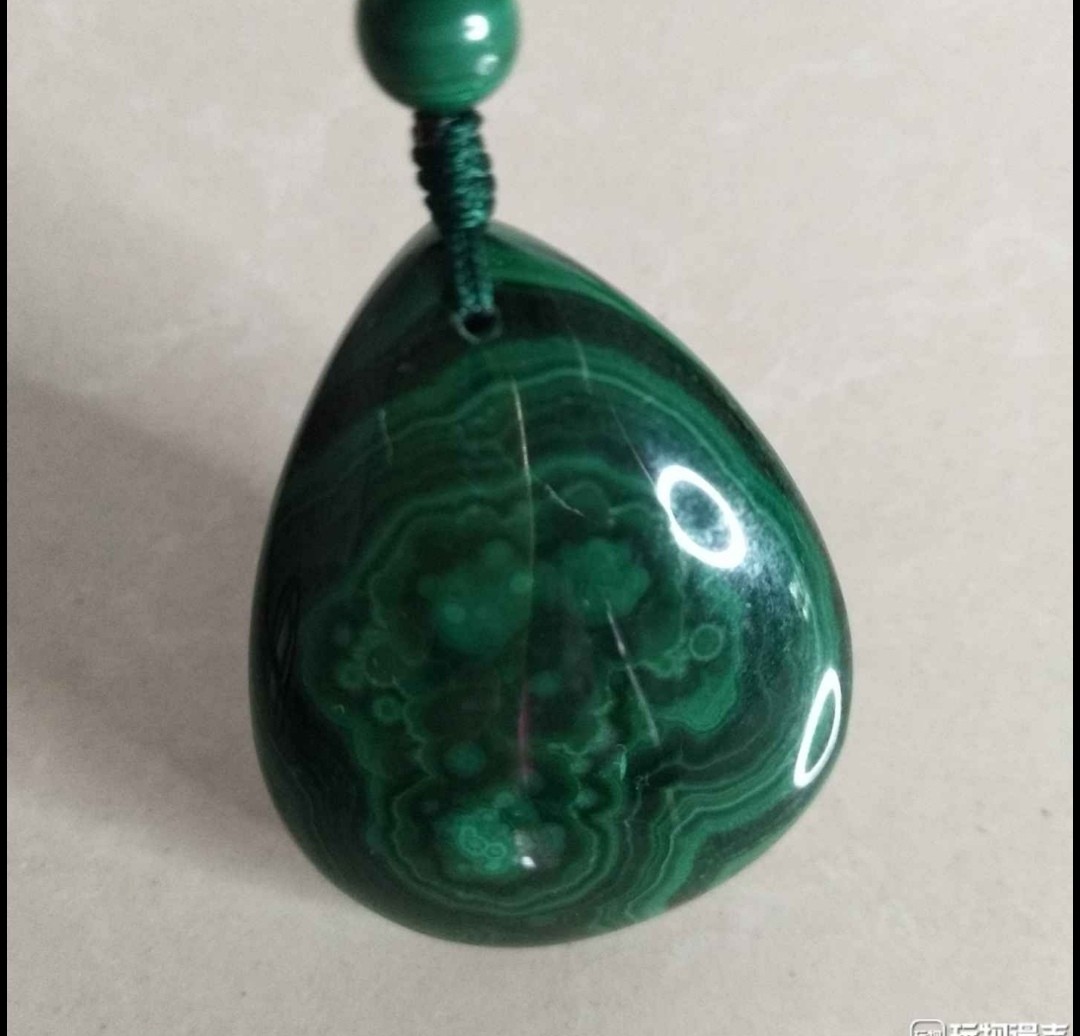 原矿孔雀石水滴吊坠一整套