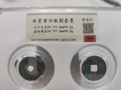 燕姐第51场拍卖 - 保粹评级治平通宝，嘉祐元宝各一枚
