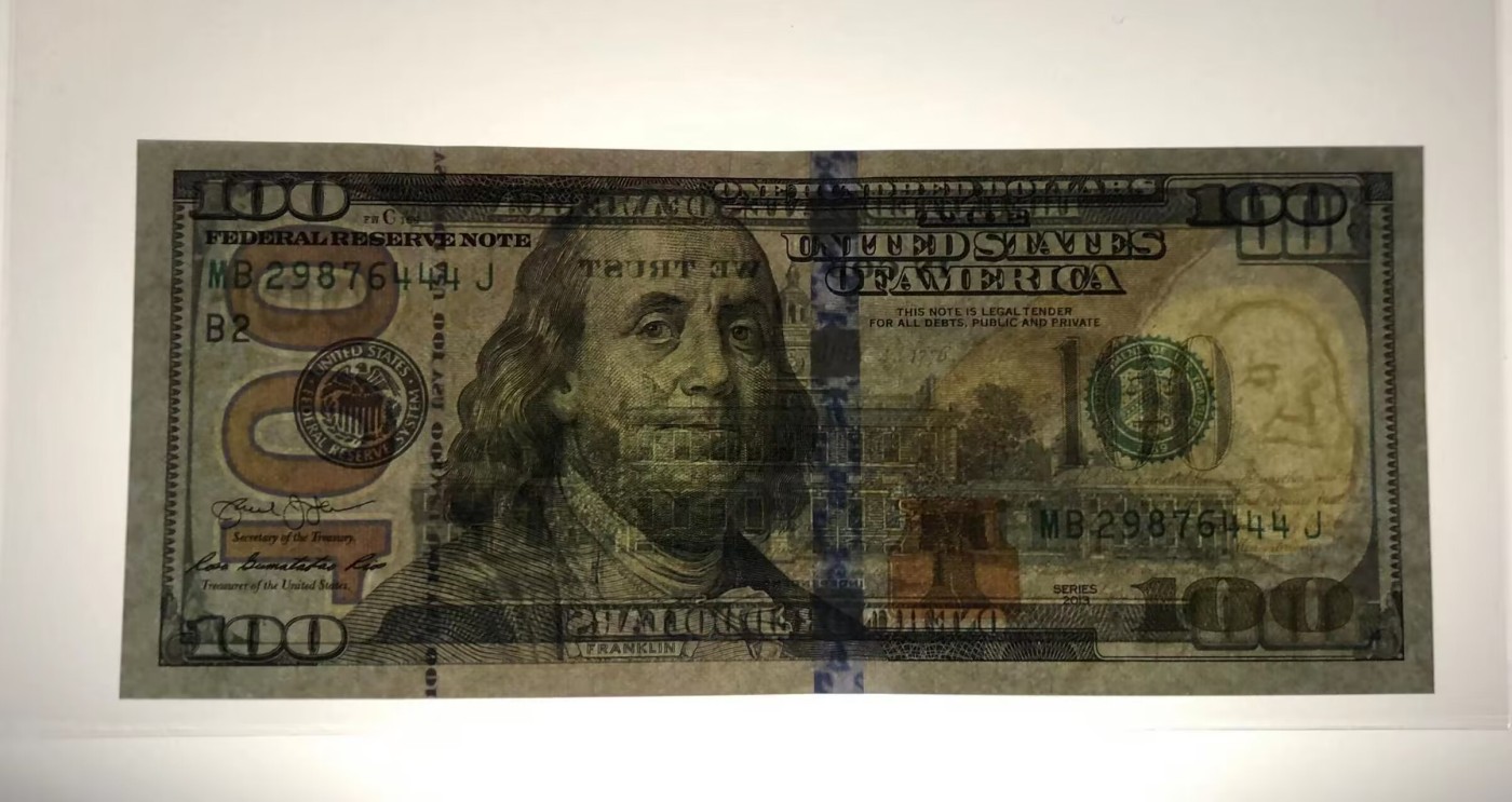 草稿银行第八期国内外钞票拍卖 美国 2013年 100美元 豹子号444 全新品相 无黄无折无斑