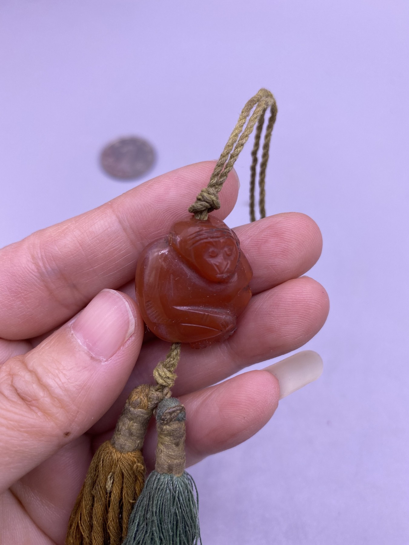 老玛瑙猴，尺寸2.3厘米，品相如图，750包快递