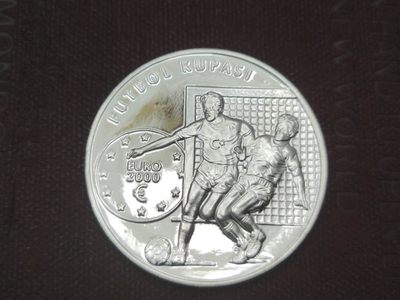 燕姐第52场拍卖 2000年土耳其欧洲杯纪念银币750万里拉（上场被鸽子）