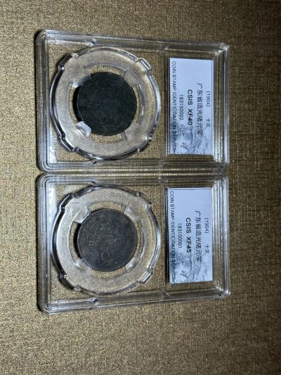 CSIS-GREAT评级精品钱币拍卖第二百零四期 - 广东 铜元 2枚 CSIS
