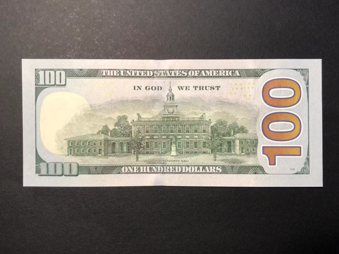 草稿银行第八期国内外钞票拍卖 美国 2013年 100美元 豹子号444 全新品相 无黄无折无斑