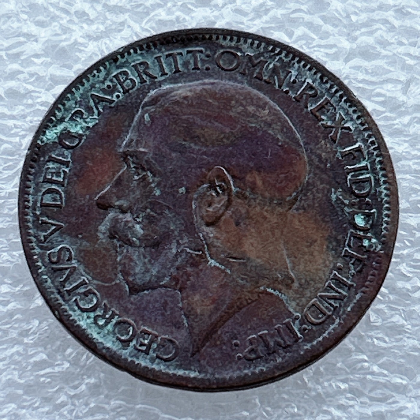 全场一元起拍 世界钱币散币场 第十期 英国1916年 1/2便士铜币 乔治五世国王