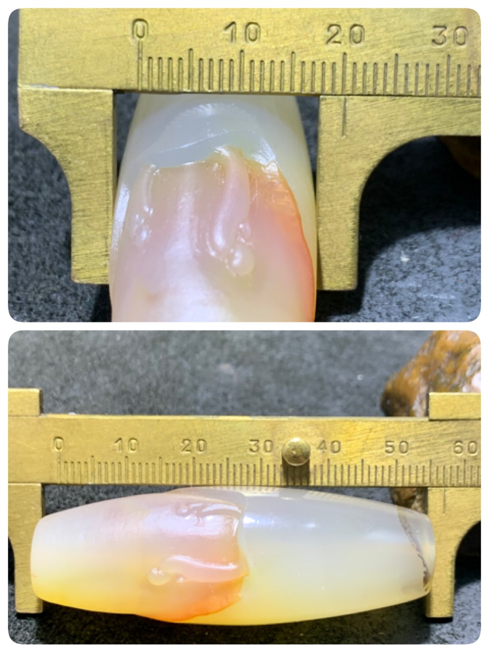 精美高玉化亚光海洋玉髓手工俏色巧雕成佛作祖意境大桶珠一个
