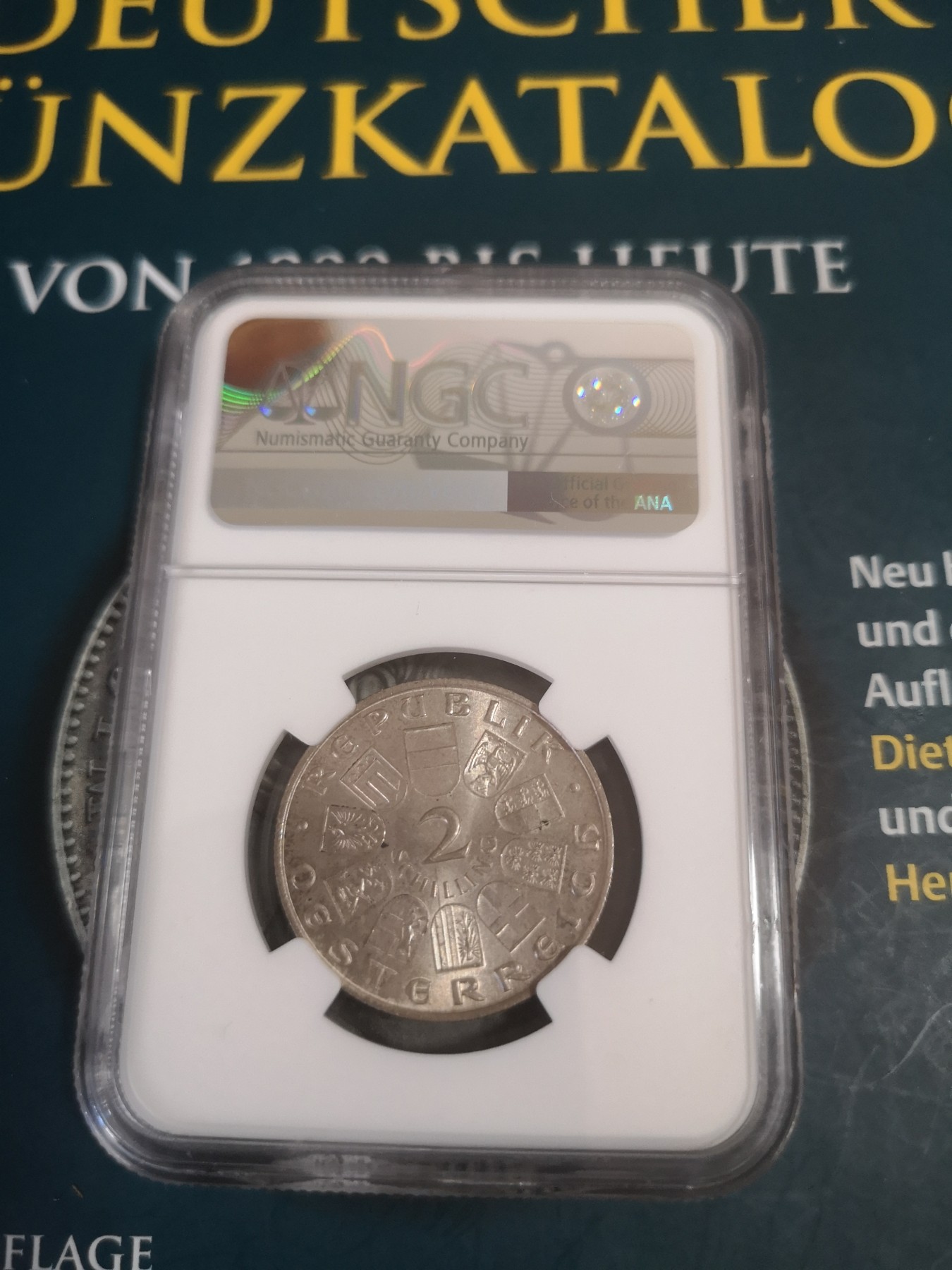 长老汇第22场精品币拍卖 1932奥地利海顿2先令银币，NGC MS64