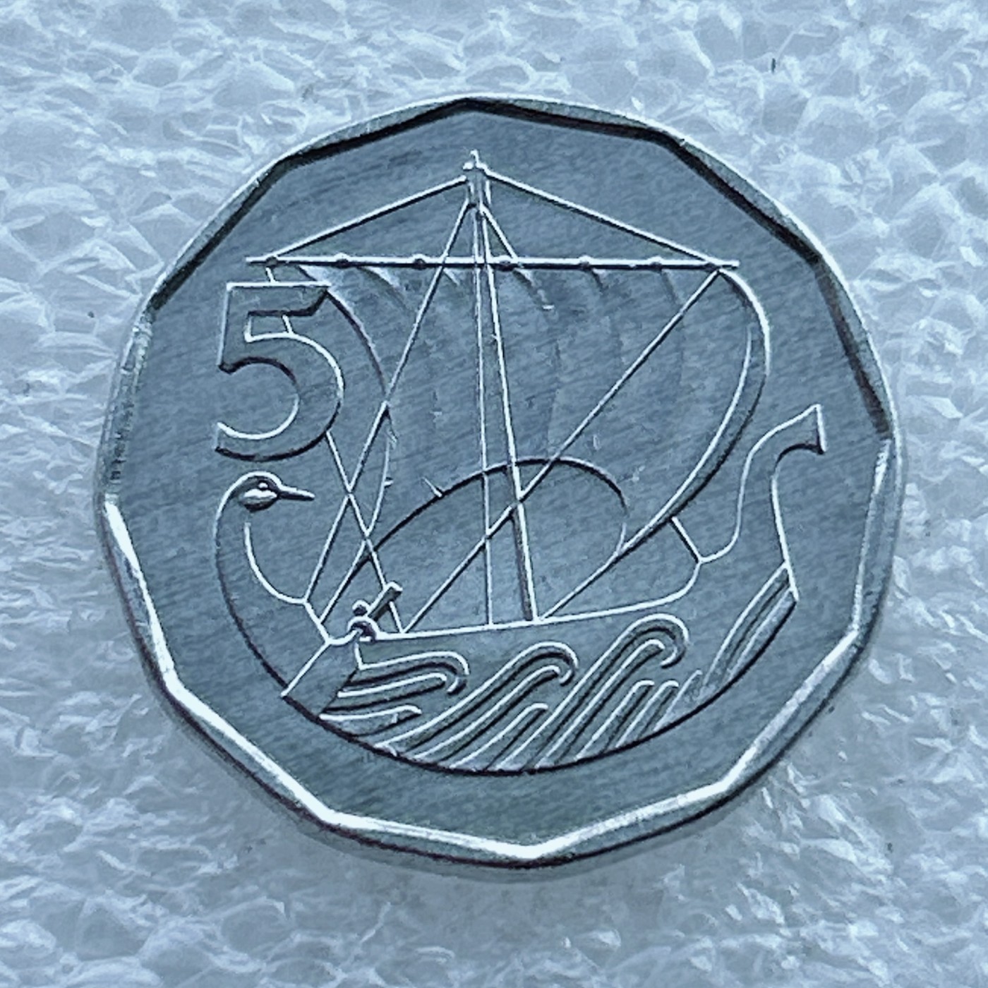 全场一元起拍 世界钱币散币场 第十期 1982年塞浦路斯5米尔斯硬币 古鸟船