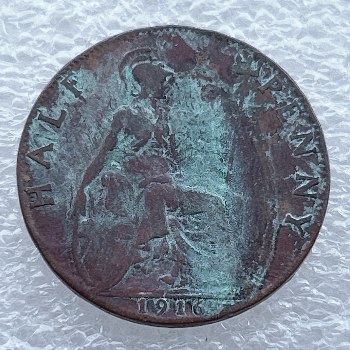 全场一元起拍 世界钱币散币场 第十期 英国1916年 1/2便士铜币 乔治五世国王