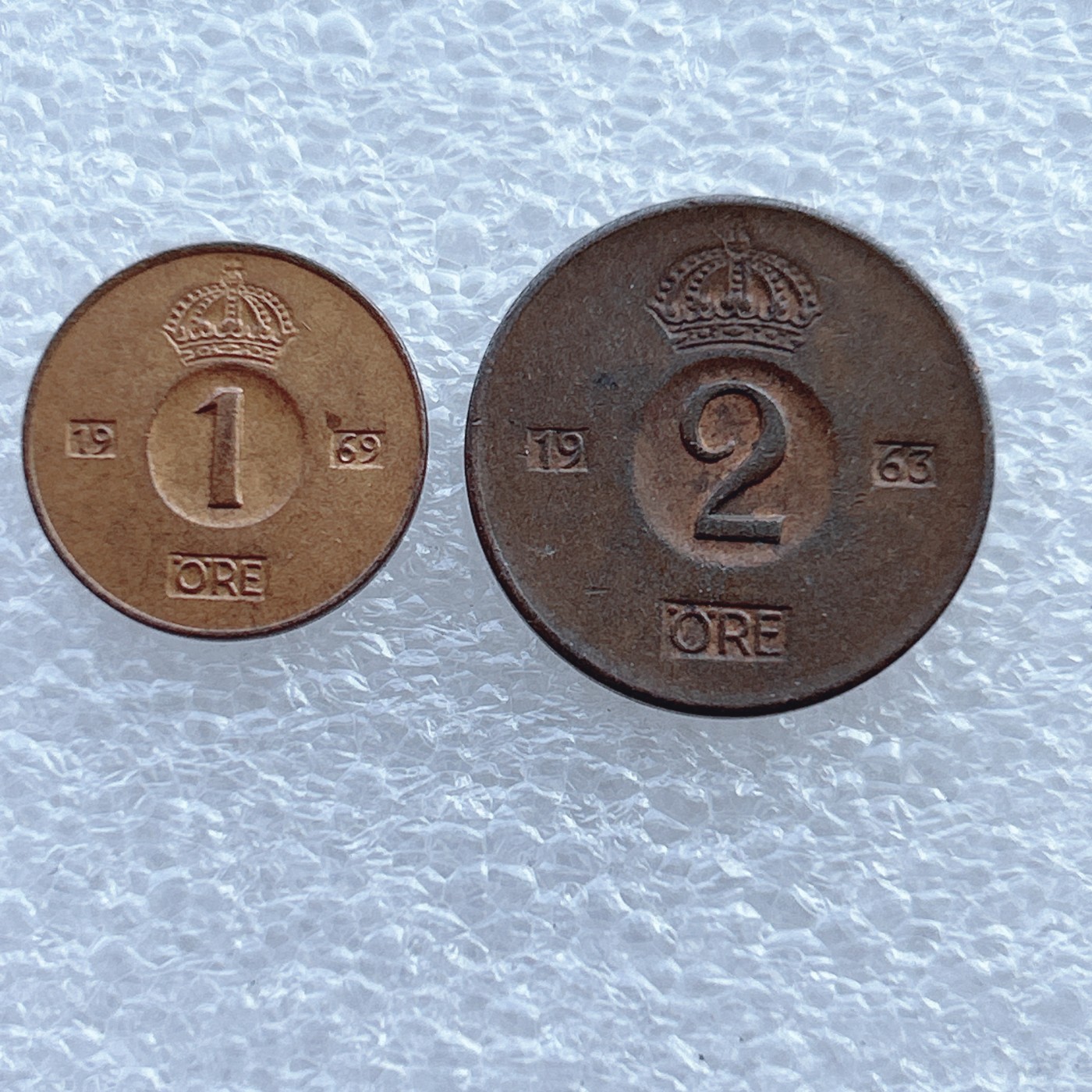 全场一元起拍 世界钱币散币场 第十期 瑞典60年代钱币2枚