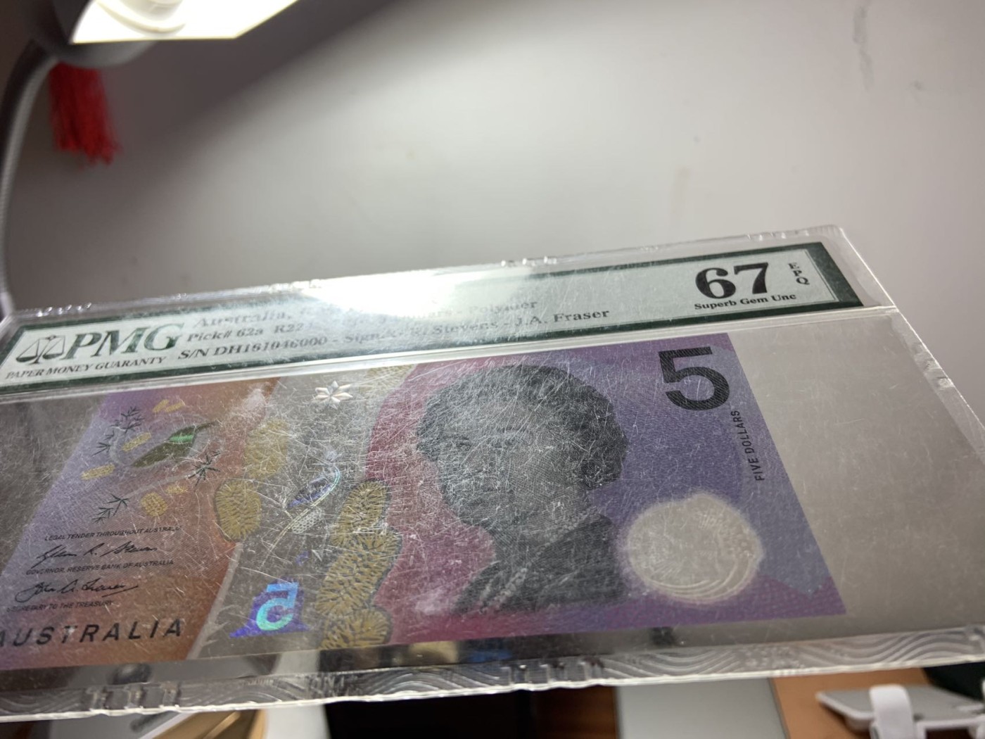 收藏联盟Quantum Auction 第276期拍卖  澳大利亚 2016年5元 PMG67 豹子号000