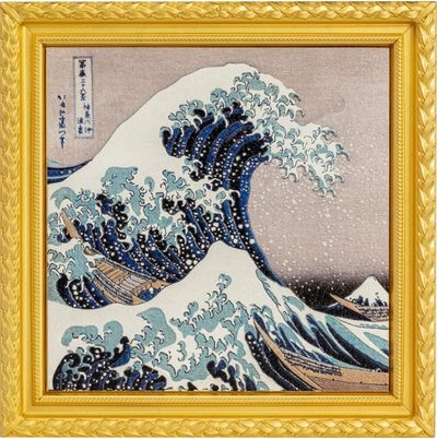 【海寧潮现货】乍得2022年世界名画神奈川冲浪里方形彩色镀金银币 - 【海寧潮现货】乍得2022年世界名画神奈川冲浪里方形彩色镀金银币