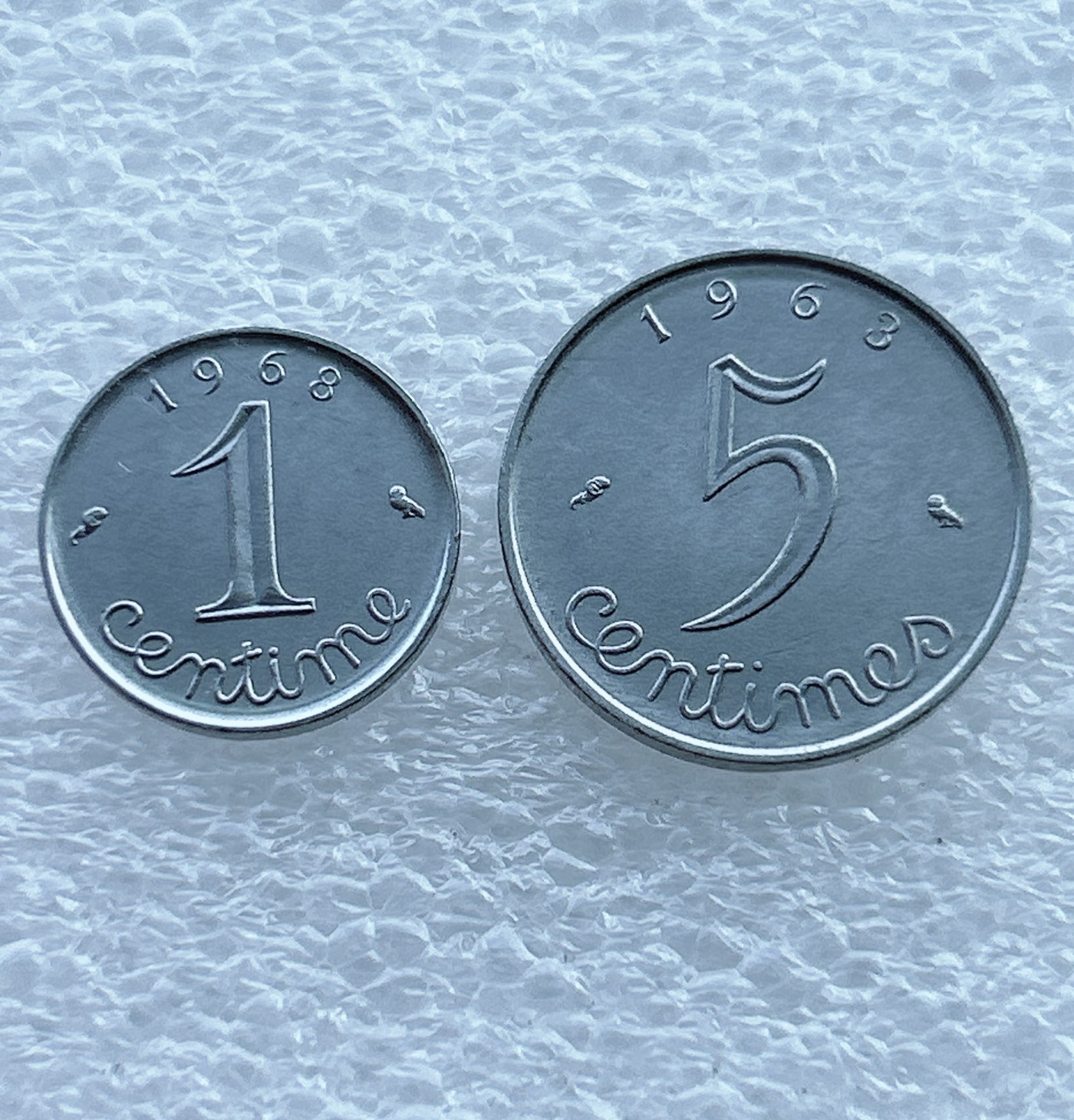 全场一元起拍 世界钱币散币场 第十期 法国60年代小麦穗 1分、5分