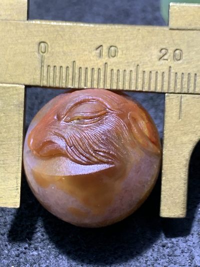 精美冰飘亚光战国红玛瑙手工俏色巧雕狐狸珠子一颗！ 精美冰飘亚光战国红玛瑙手工俏色巧雕狐狸珠子一颗！