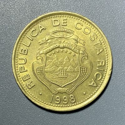 精品外国硬币0720 - 哥斯达黎加1998年 100科朗 黄铜币 大直径29.5mm 少见