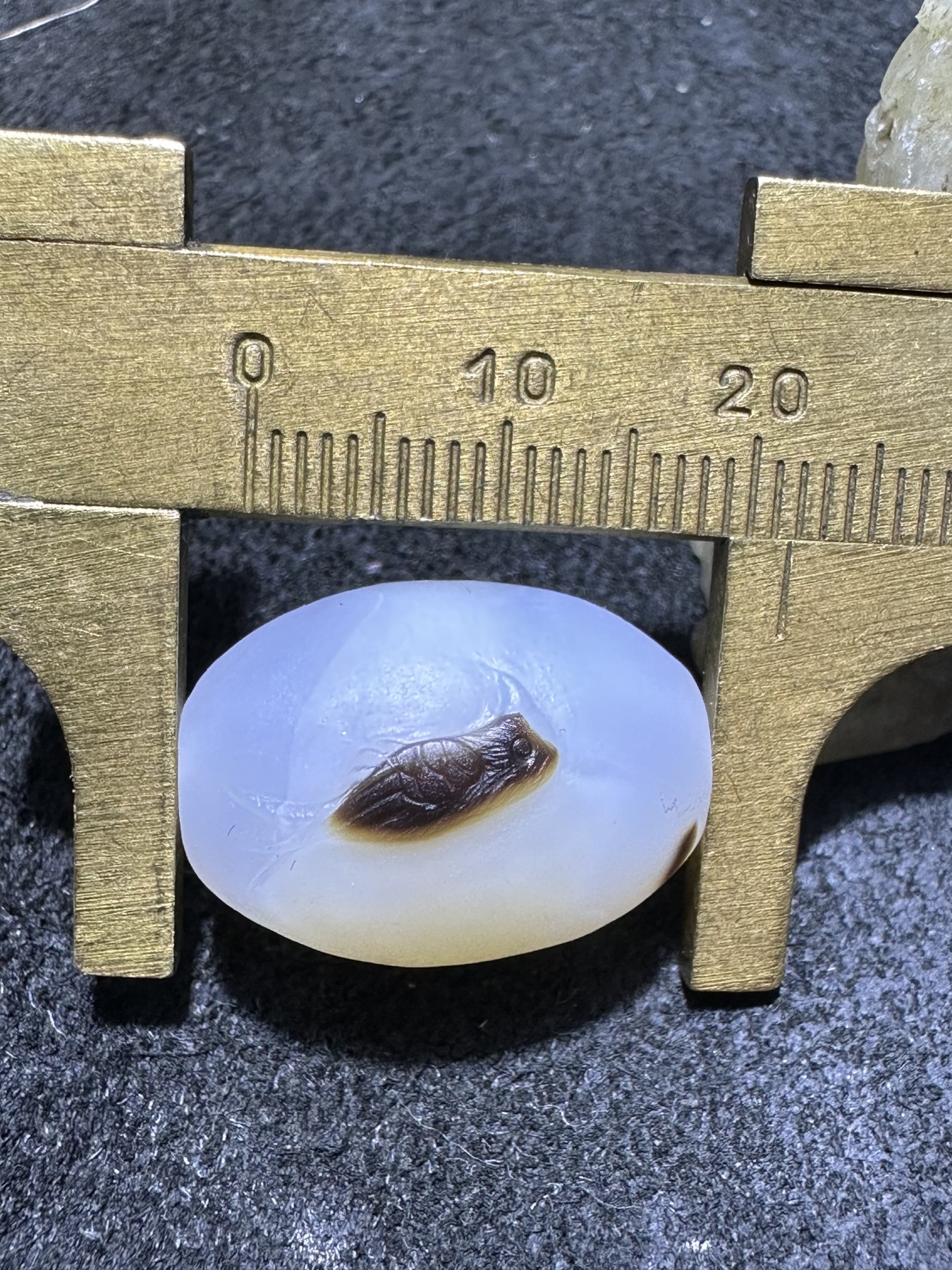 精美亚光高玉化海洋玉髓手工俏色巧雕燕子桶珠一个！