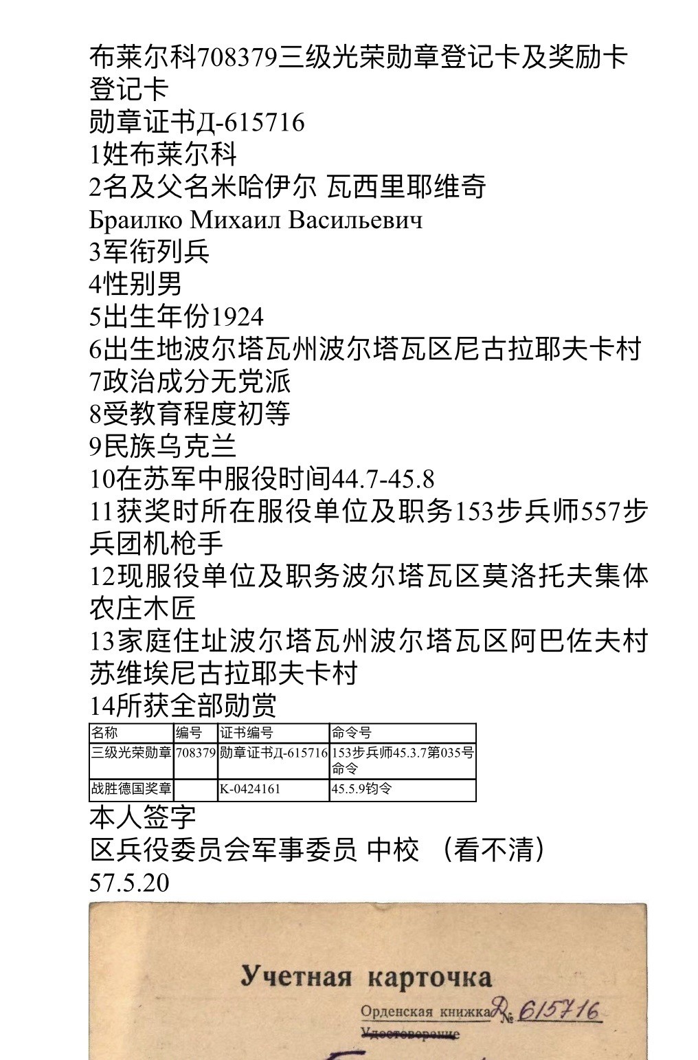 大猫徽章拍卖第229期 苏联三级军事光荣1⃣️ 档案齐全