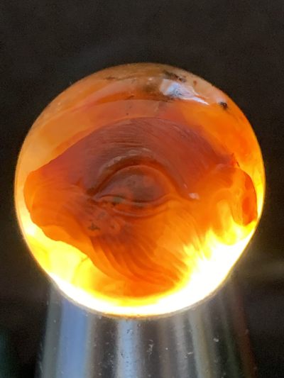 精美冰飘亚光战国红玛瑙手工俏色巧雕狐狸珠子一颗！ 精美冰飘亚光战国红玛瑙手工俏色巧雕狐狸珠子一颗！