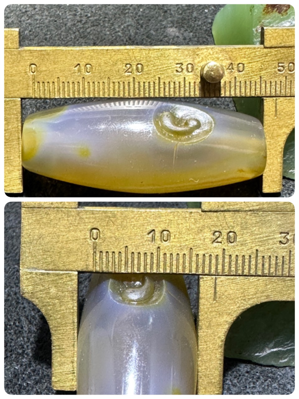 精美亚光高玉化巴西玛瑙手工雕刻参禅悟道大桶珠一个！