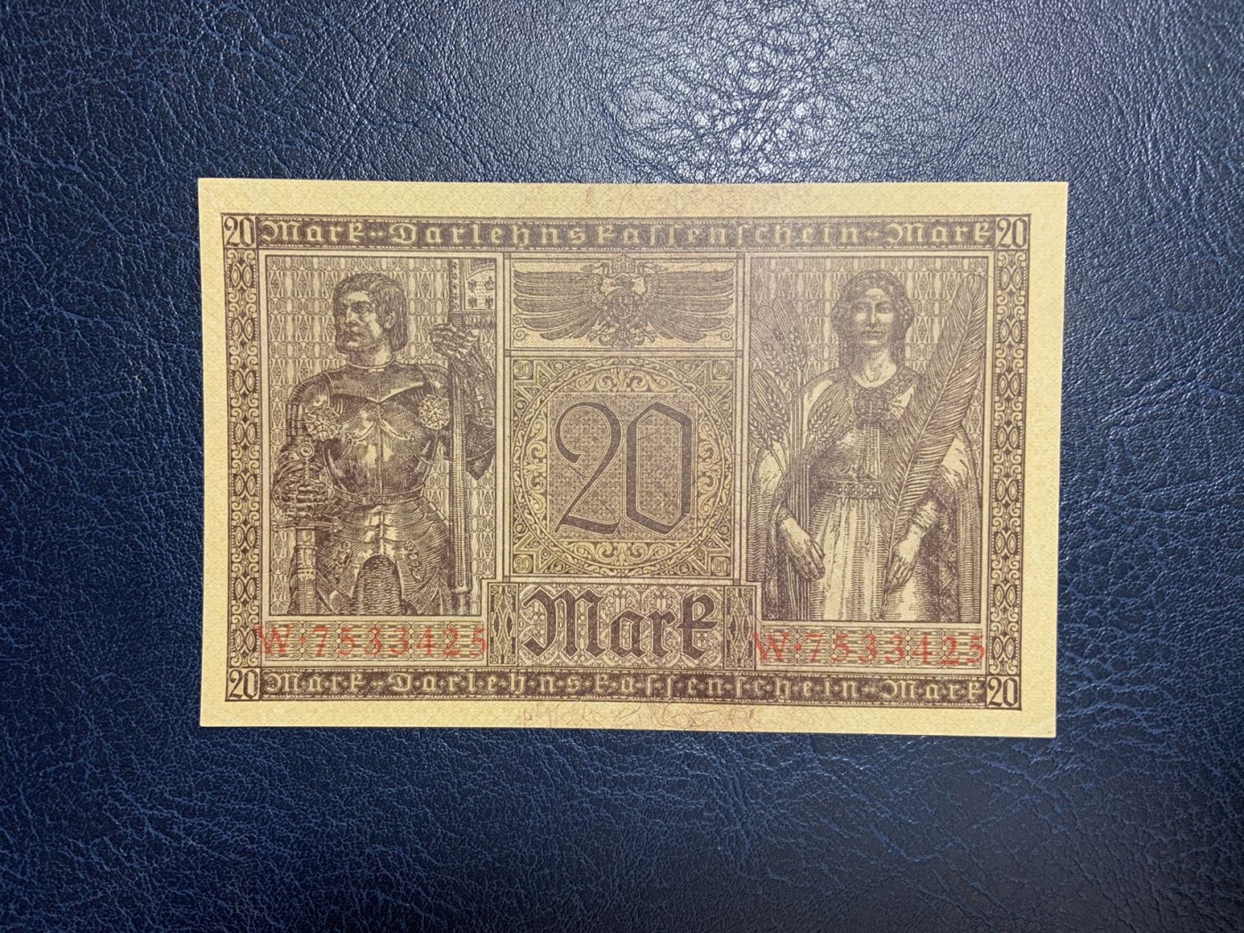 收藏联盟Quantum Auction 第276期拍卖  德国1918年20马克 品相UNC 角微瑕 大票幅