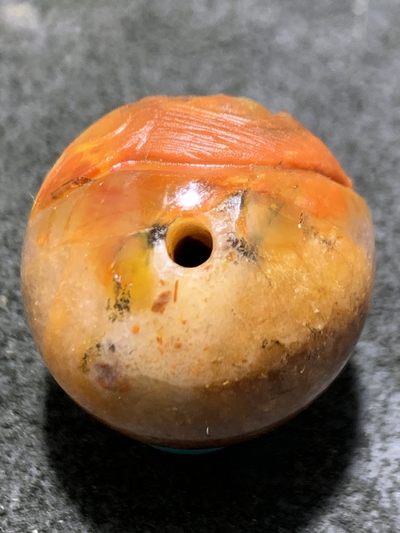 精美冰飘亚光战国红玛瑙手工俏色巧雕狐狸珠子一颗！ 精美冰飘亚光战国红玛瑙手工俏色巧雕狐狸珠子一颗！