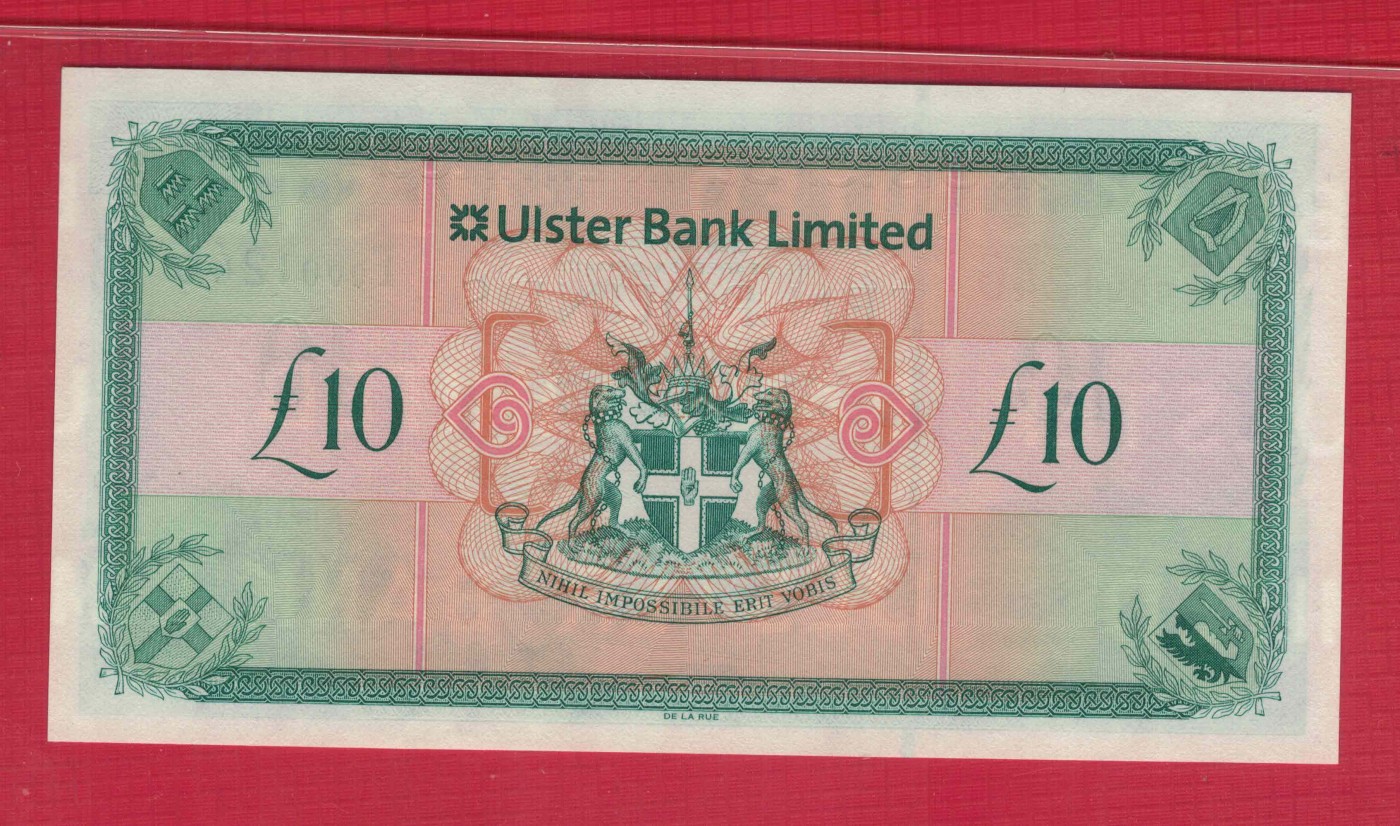 北爱尔兰10镑 2007年 阿尔斯特银行 P-341 四位号 欧洲纸币 实物图 UNC